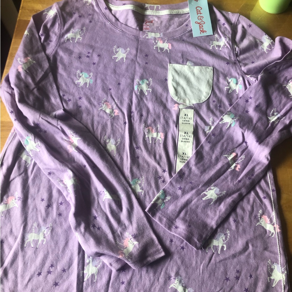 Cat & Jack Lavender Unicorn Long-Sleeve Top